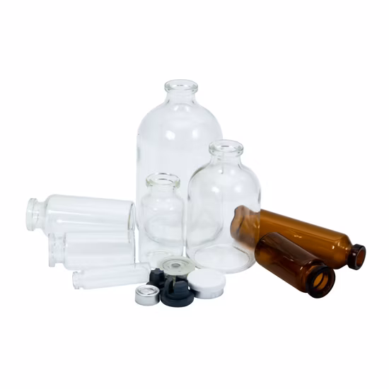 Frasco transparente para embalagem de vidro medicinal para armazenamento farmacêutico