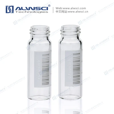 Alwsci 4ml 13-425 frasco de vidro transparente com código de barras