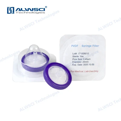 Filtros de seringa de laboratório de membrana hidrofílica Labfil 33 mm PVDF estéril